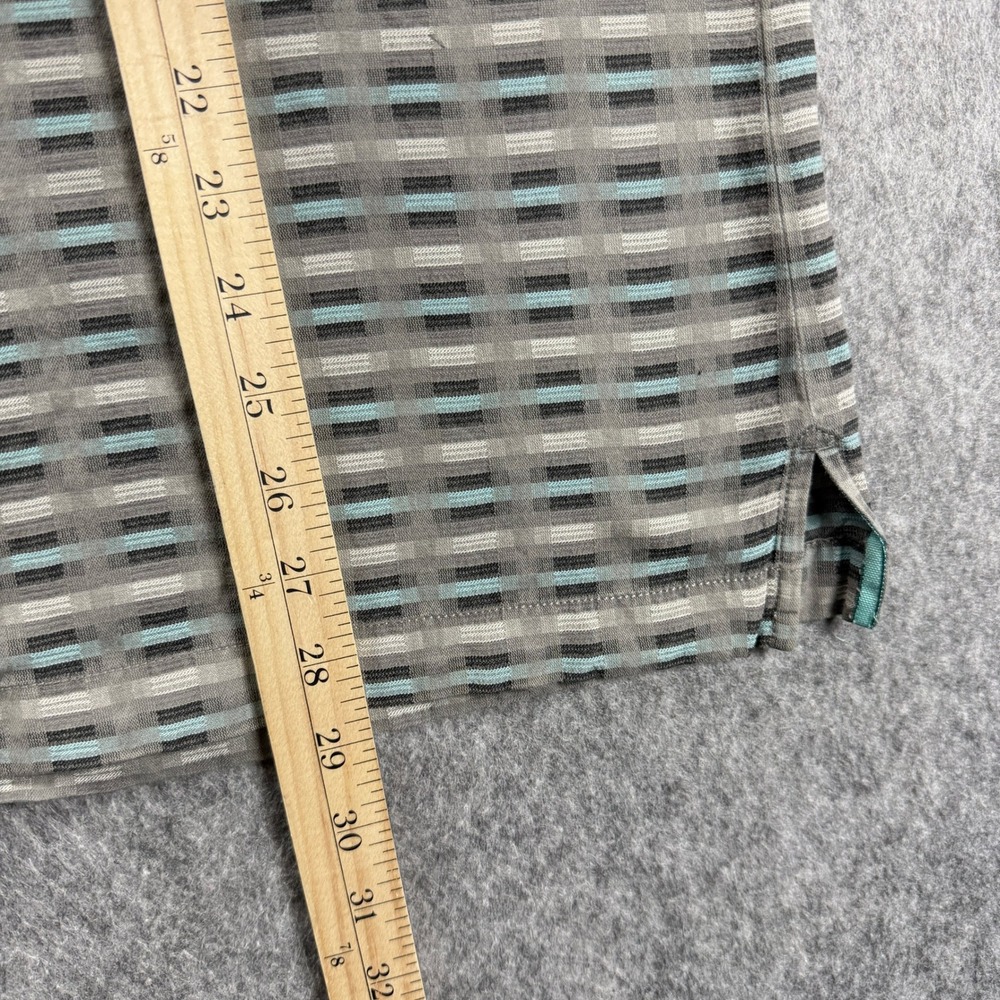 Tommy Bahama Mens Camp Shirt Large Gray Geometric Print Heritage Silk Cotton - Picture 4 of 11